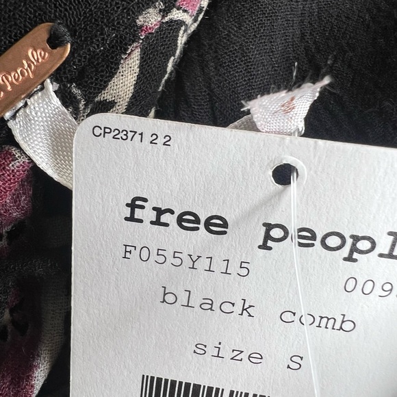 Free People Azalea Midi Maxi Dress Small Black Burgundy NEW NWT - Picture 6 of 14